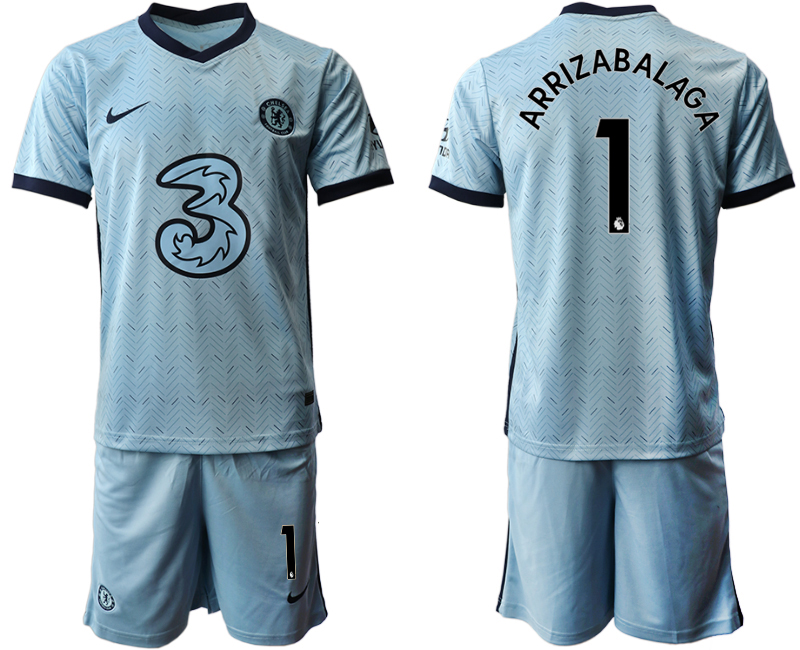 Men 2020-2021 club Chelsea away Light blue #1 Soccer Jerseys->customized soccer jersey->Custom Jersey